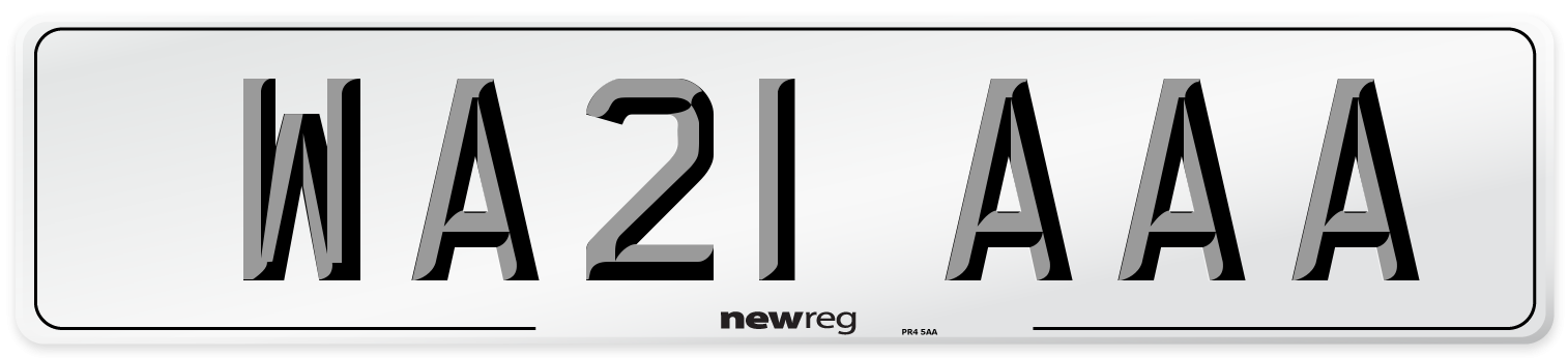 WA21 AAA Number Plate from New Reg
